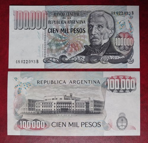 1980. Billete 100 Mil Pesos. Sin Circular. P/ Establ. Filigr