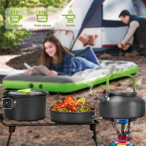 Juego De Utensilios De Cocina Para Acampar- 14pcs Camping