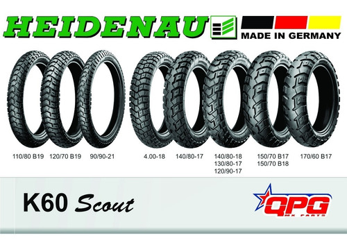 Cubierta Heidenau K60 170/60/17 Germany Bmw R1200 Adv Qpg