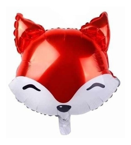 Globo Metalizado Cabeza Zorro Animales Bosque 45 Cm 