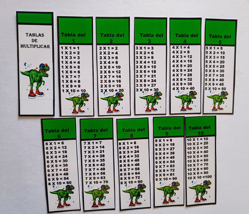 Tablas De Multiplicar De Dinosaurio Digital Imprimible