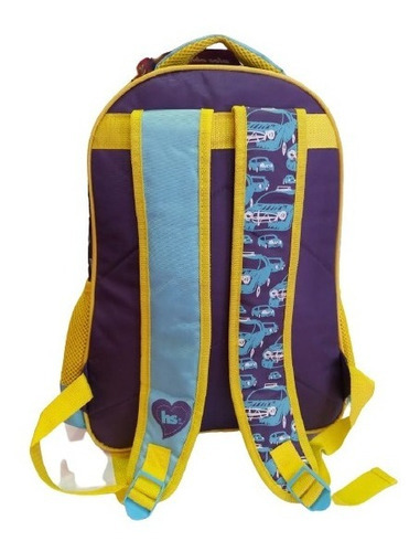 Mochila Espalda - Footy Hablando Sola 3d Art. Hs413 Color Violeta/celeste