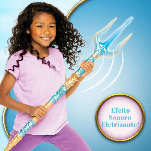 Brinquedo Tridente Rei Tritão Disney Com Luz E Som