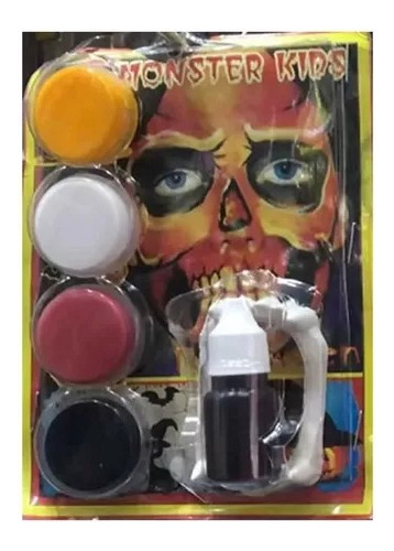 Set De Maquillaje Para Halloween Con Colmillos Y Sangre