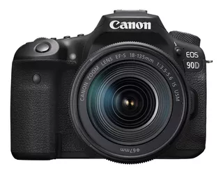 Camara Canon Eos Kit 90d + Lente 18-135mm Is Usm Dslr Negro