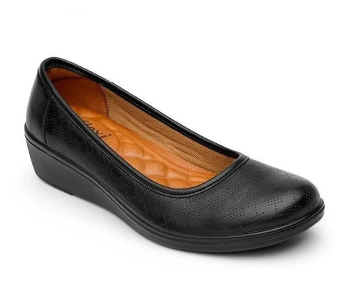 Calzado Dama Mujer Zapato Confort Flexi Piel En Negro Cómodo | Envío gratis