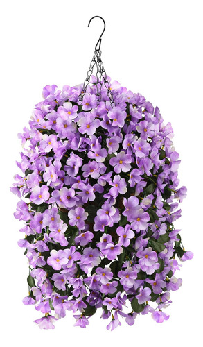 Flores Artificiales En Cestas Colgantes, 4 Piezas De Flores