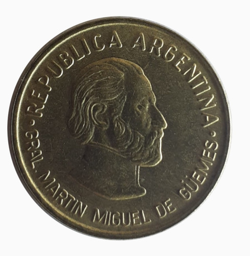 Moneda Argentina 2000 50 Centavos Conmemorativa Guemes