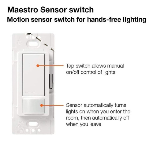 Lutron Main-54583 White Maestro Sensor Switch (2 Pack) | No