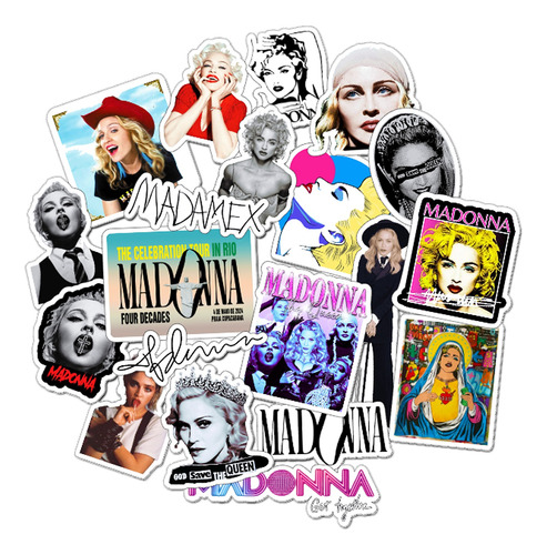 Stickers Calcos Vinilo Madonna  X20 Apto Agua Termo Auto