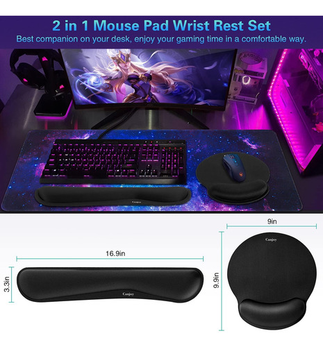 Alfombrilla De Mouse 2 En 1 Con Soporte Para Mouse Con Repos