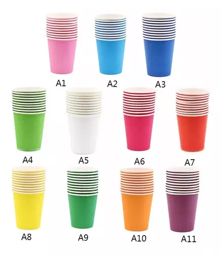 Vasos Plásticos Colores 20 Unidades