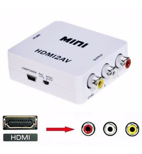 Convertidor Adaptador De Hdmi A Rca Video Version 1080p