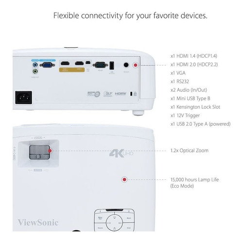 Proyector Uhd 4k Viewsonic Px727-4k 2200 Lumenes 2x Hdmi