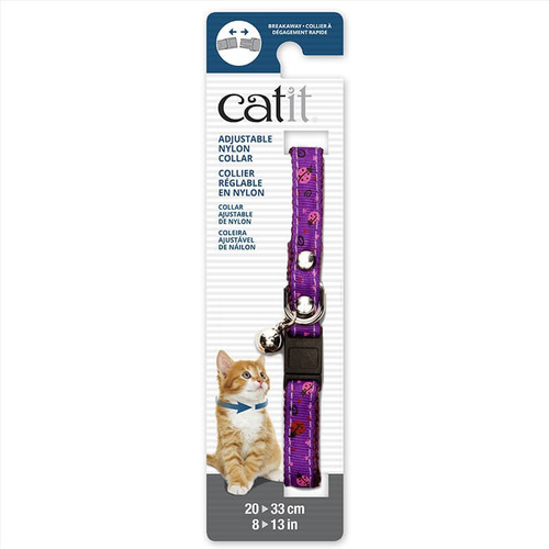 Catit Collar Ajustable Para Gatos Color Purpura con Chinitas