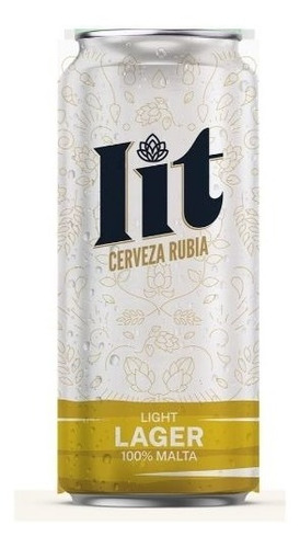 Cerveza Lit Light Lager 100% Malta X 473 Cc
