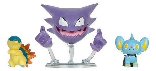 Battle Set 3 Figuras Pokémon Shinx Haunter Cyndaquil