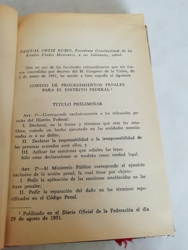 Código De Procedimientos Penales Del Df Guillermo García (Usado)
