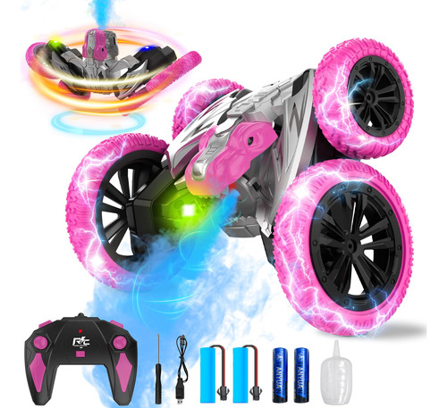 Auto De Control Remoto Giratorio De 360° Con Luces Y Aerosol