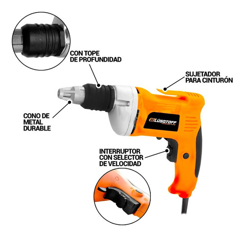 Atornillador Lusqtoff 710w Durlock Drywall Yeso Aluminio Top