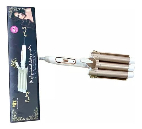 Rizador Pinza Ondulador Para Cabello En Bucle 3 Tubos Dorado