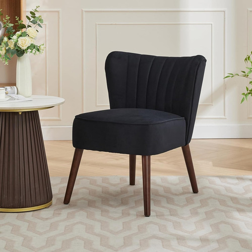 Sillón Sofá Individual Elegant Terciopelo Velvet Mueble Sala Negro Terciopelo