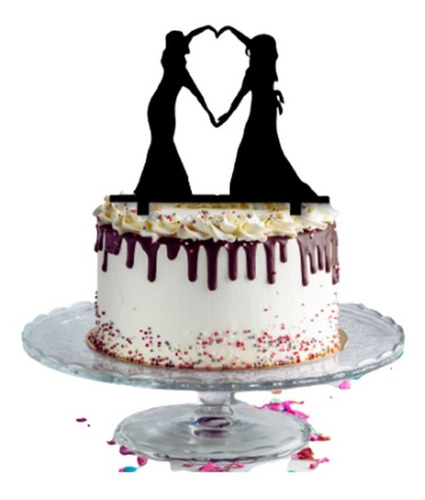 Cake Topper Adorno Torta - Pareja Mujeres Lgtb Corazon