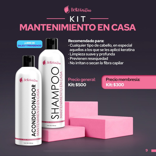Kit Shampoo Y Acondicionador Sin Sulfatos Ni Parabenos 500ml
