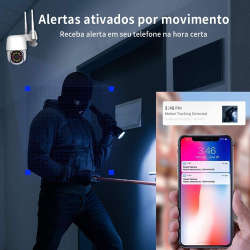 Imagem 3 de 7 de Cámara 360 Wifi De Segurança Hd 1080p Com Alarme