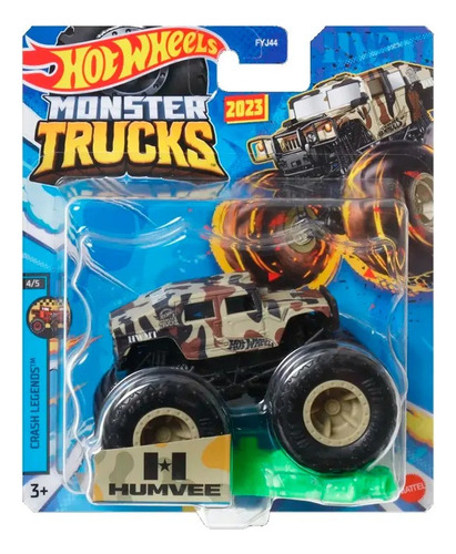 Monster Trucks - Hot Wheels - Humvee - 1:64 P3 Cor Bege