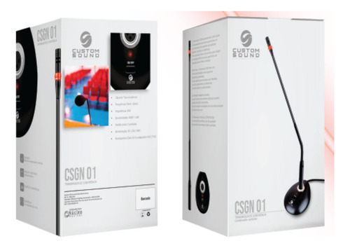 Microfone Gooseneck Custom Sound Csgn 01 Condenser Cardióide Cor Preto