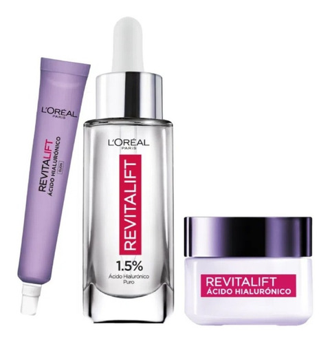 Kit Revitalift Ácido Hialurónico: Serum, Crema Día Y De Ojos