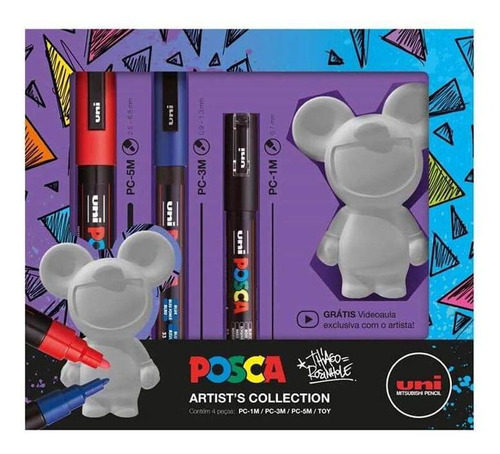 Kit Caneta Posca Artists Collection Toy Art Thiago Rosinhole