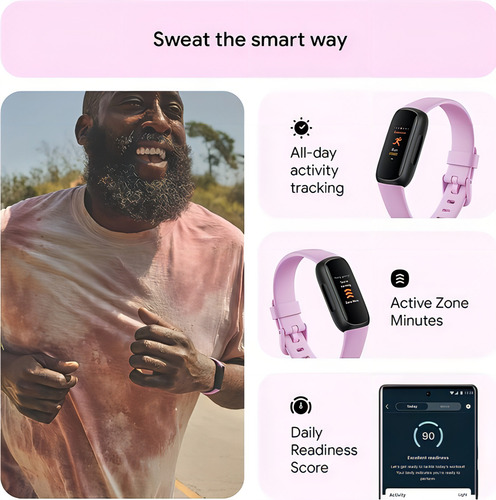 Smartband Fitbit Inspire 3 Fitness Tracker - Lilac Bliss Cor da caixa Lilás Desenho da pulseira Lilás