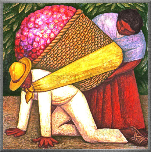 Cuadro El Cargador De Flores De Diego Rivera - Año 1935