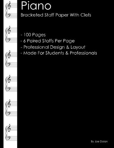 Piano  Bracketed Staff Paper With Clefs Professional Staff P