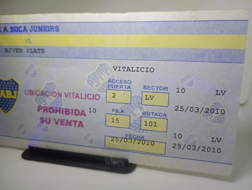 Antigua Entrada De Fútbol Boca Vs River ( Coleccion ) (Usado)
