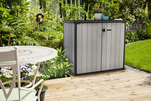 Cobertizo Almacenamiento Resina Exterior 1.4 X 0.8 M Gris