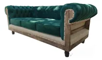 Comprar Sillon Chesterfield Rustico 3 Cuerpos Tela Pana Verde Ingles