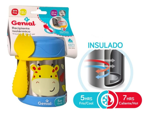 Termo Tipo Vaso De Agua Isotermico Con Cuchara 350 Ml