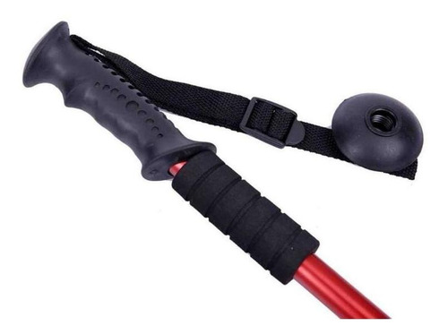 Imagen 4 de 9 de Baston Trekking Aluminio 3 Tramos Mango Recto Anti Shock