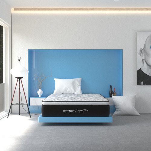 Colchón King Size Restonic One Flex Ortopédico + 2 Almohadas