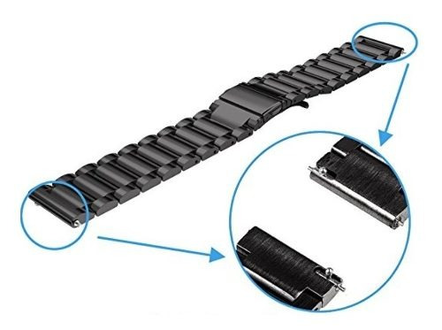Imagem 5 de 5 de Pulseira Em Aço Inoxidável P/ Samsung Galaxy Gear S3 - Preta