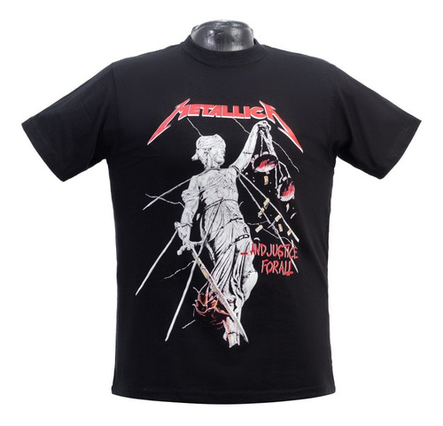 Franela Rock Metallica Black Unisex Algodón