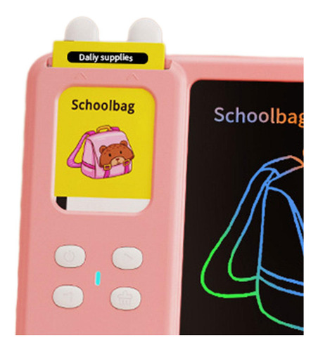 2 En 1 Tableta De Escritura De Tarjetas Flash Parlantes Rosa