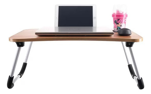 Mesa Suporte Notebook Dobrável Cama Sofá Trabalho Estudo Cor Preto