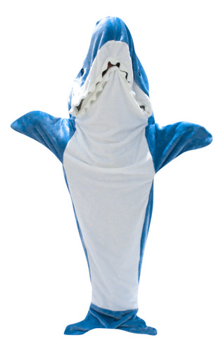 Shark Blanket Para Adult Kids Azul Y Blanco- M