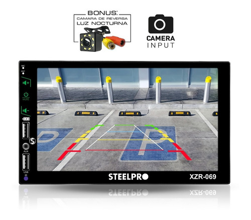 Imagen 3 de 9 de Autoestéreo Con Pantalla 7' Mirrorlink Bt + Cámara- Steelpro