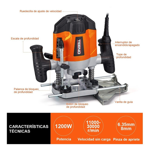 Imagen 4 de 8 de Router Kit Teeno Vper1023 1200w 120v