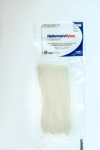 Abraçadeira De Nylon Hellermann T-30r Branca - 150 Mm